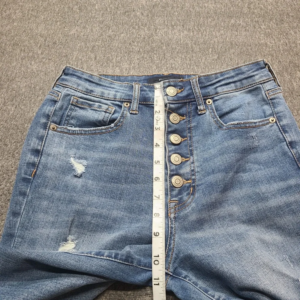Aeropostale Skinny Jeans Womens‎ 4 Blue Excellent Distressed Super High Rise
